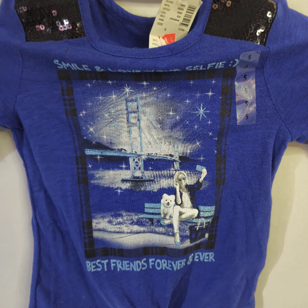 JUSTICE BRAND GIRLS SHIRT SIZE 5 BLUE‎